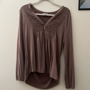 Lucky Brand chocolate brown blouse long sleeve top - Bella swan vibes
